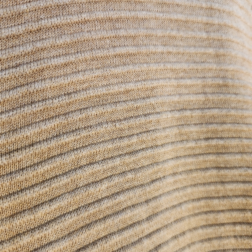 Lands' End Beige Cardigan Ribbed Sweater Botton Sz L - Picture 3 of 7